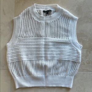 A/X Armani Exchange White Sleeveless Knit Sweater, Sz S